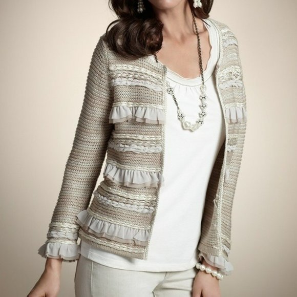 Chico's Ravishing Ruffles Cardigan - Picture 1 of 14
